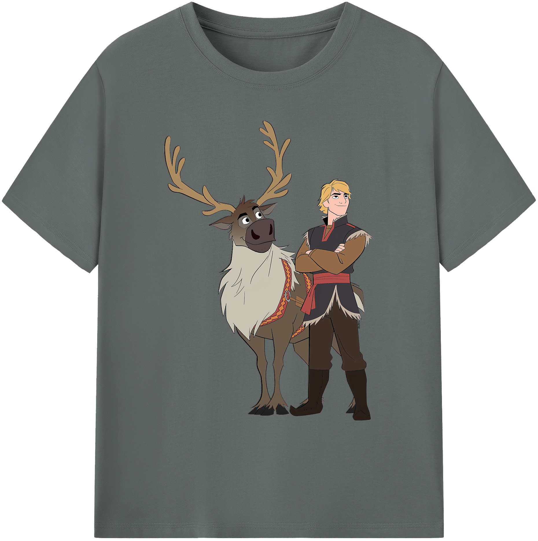 （画像用） アナと雪の女王 アンナ エルサ Frozen Anna Elsa 綿100％ メンズ半袖Tシャツ｜肌触りやわらか＆通気性
